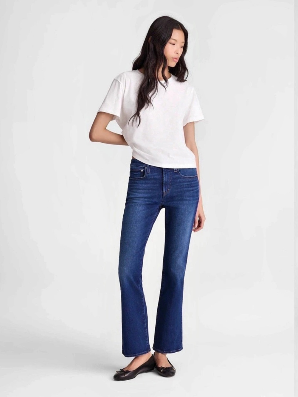Madewell The Stretch Flare Crop Jean short 28w NWT
